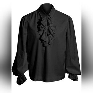 Pirate Shirt Men Boho Pirate Shirt Festival Costume Adult Mens Pirate Shirt - L